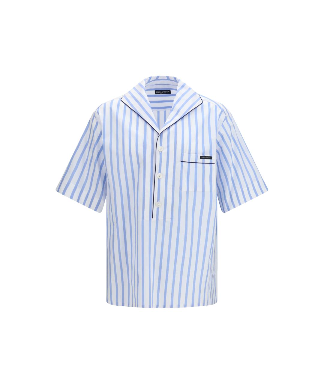 DOLCE&GABBANA Голубая хлопко-шелковая кэжуал рубашка, фото 1