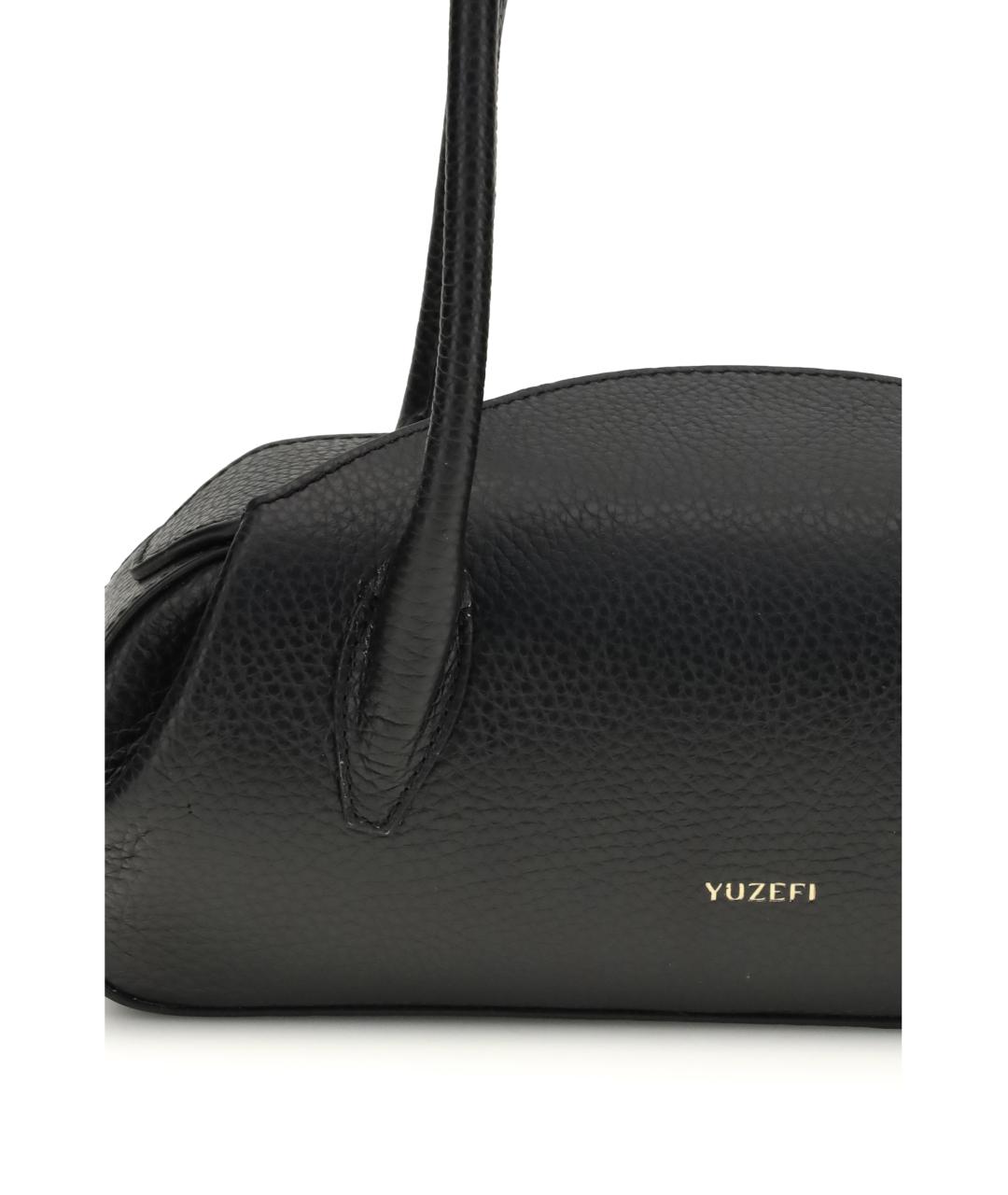 YUZEFI Черная кожаная сумка через плечо, фото 4
