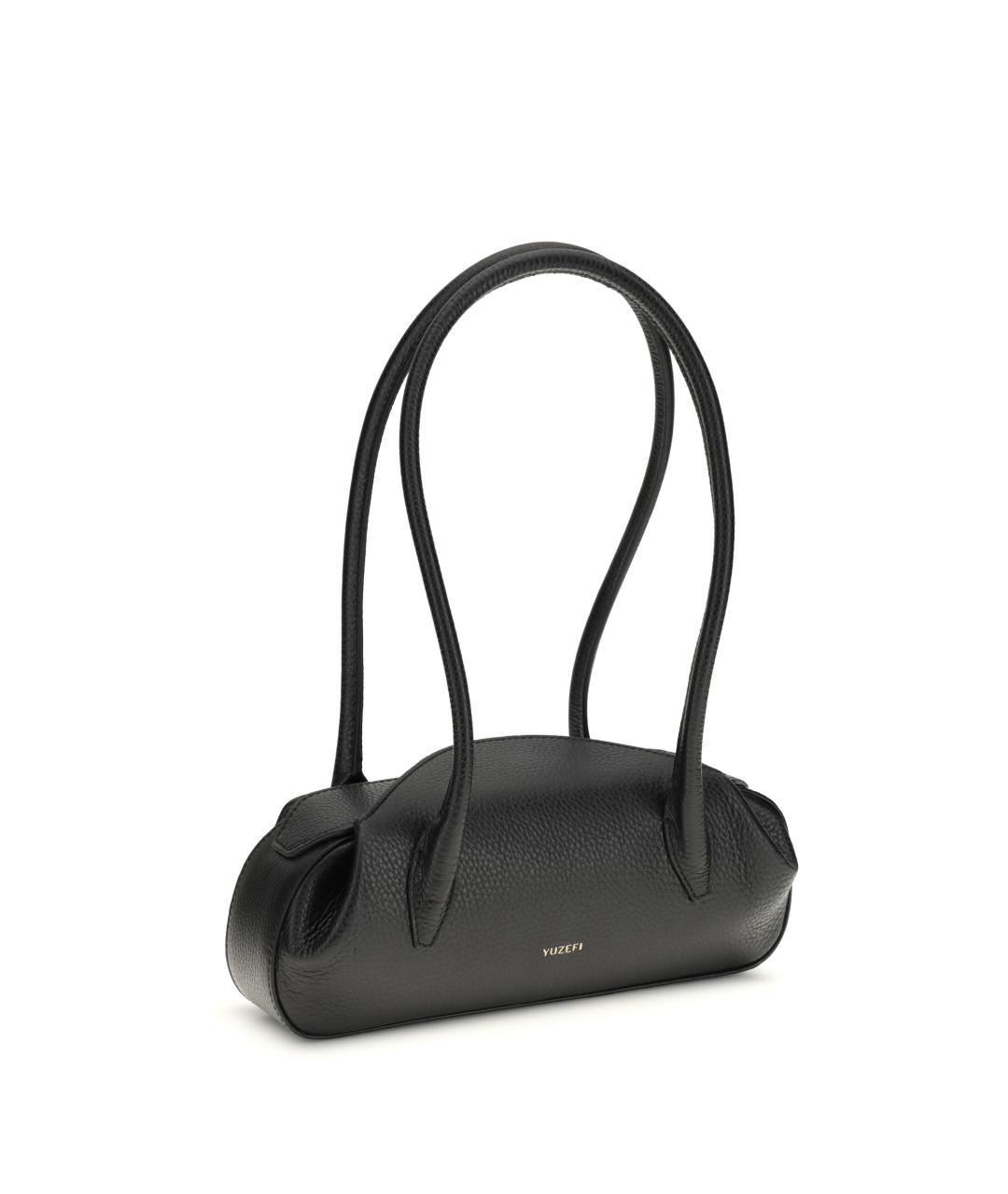 YUZEFI Черная кожаная сумка через плечо, фото 2
