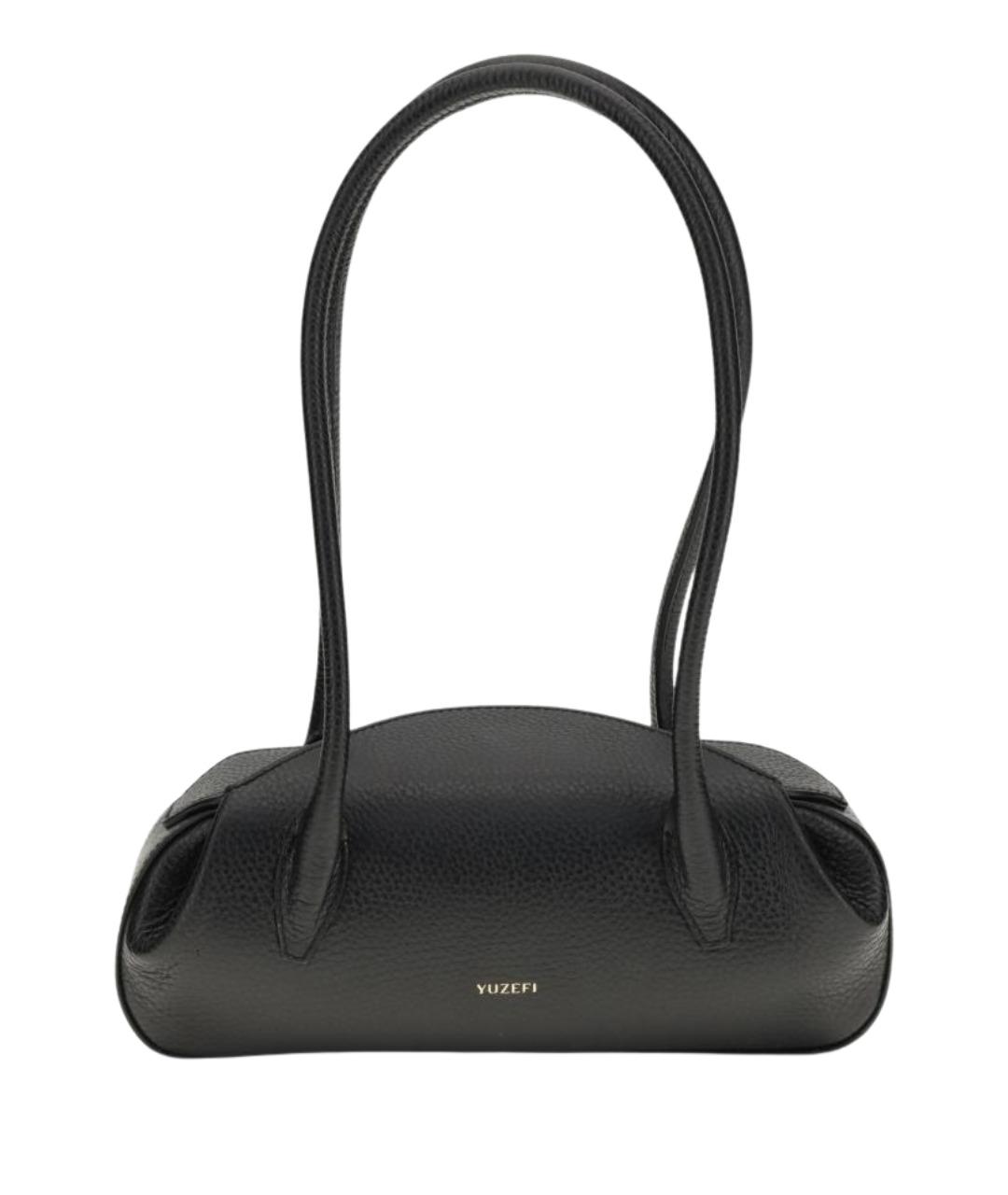 YUZEFI Черная кожаная сумка через плечо, фото 1