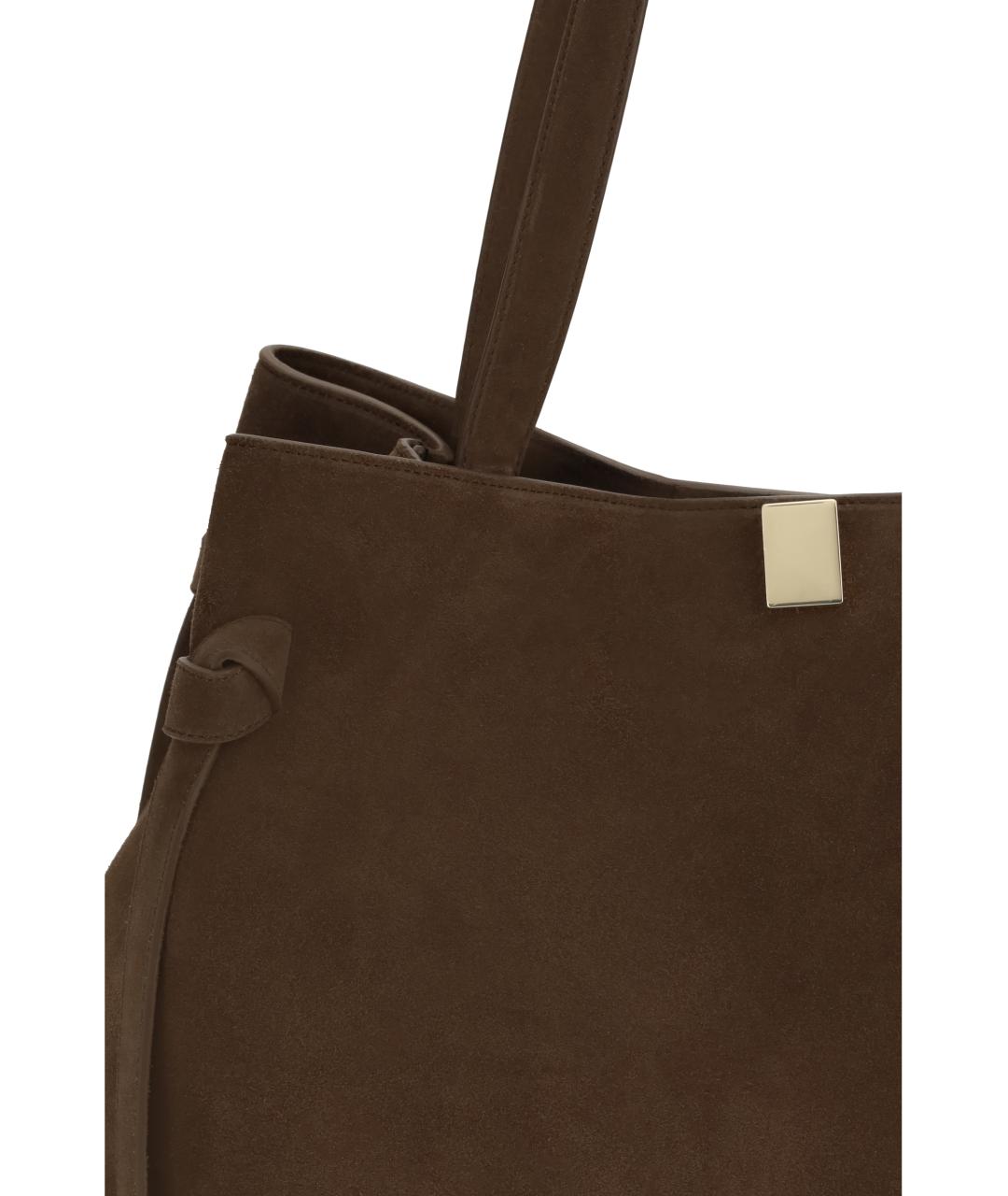 YUZEFI Коричневая замшевая сумка через плечо, фото 4