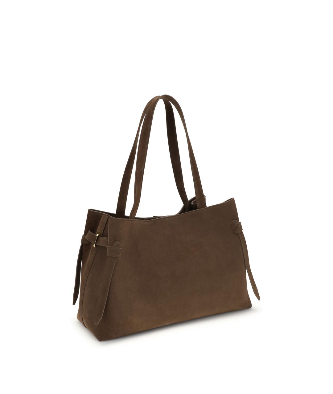 YUZEFI Коричневая замшевая сумка через плечо, фото 3