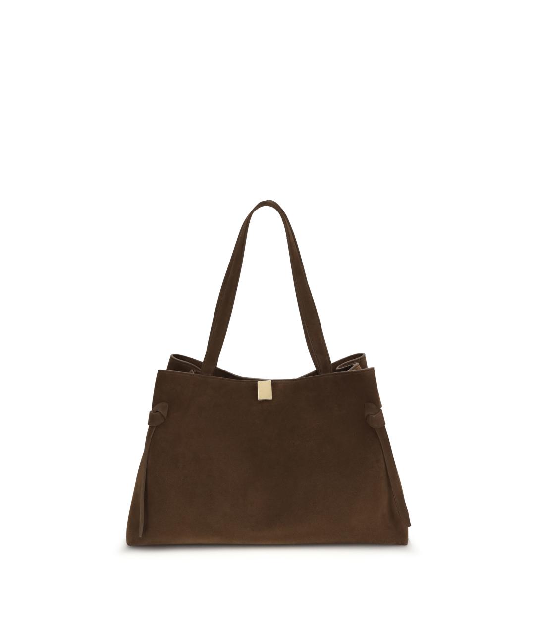 YUZEFI Коричневая замшевая сумка через плечо, фото 1