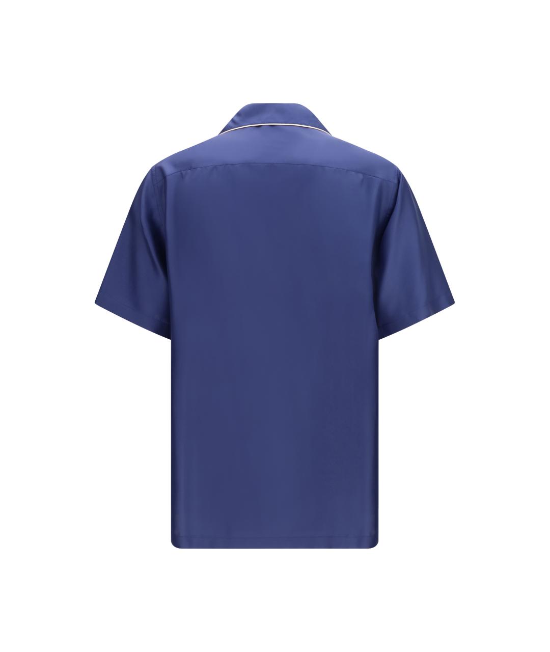 DOLCE&GABBANA Синяя шелковая кэжуал рубашка, фото 2