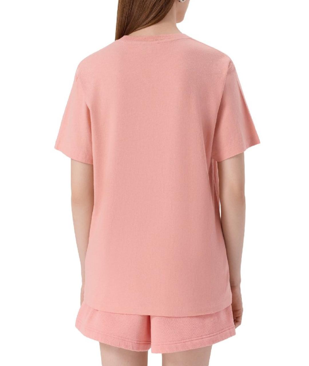 SPORTY AND RICH Коралловая хлопковая футболка, фото 7
