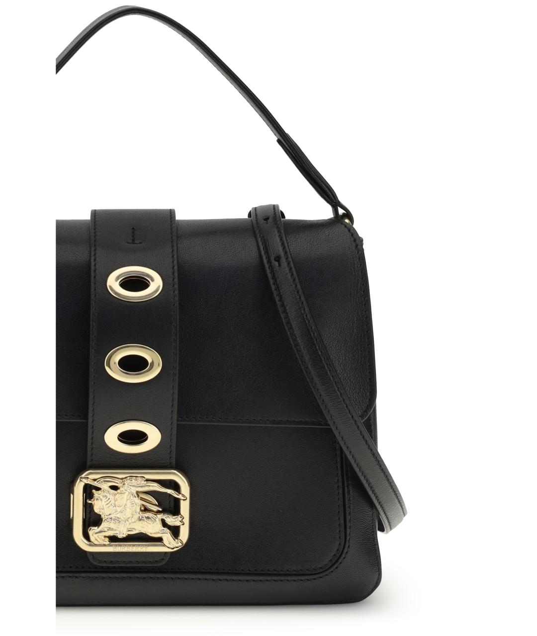 BURBERRY Черная кожаная сумка через плечо, фото 4