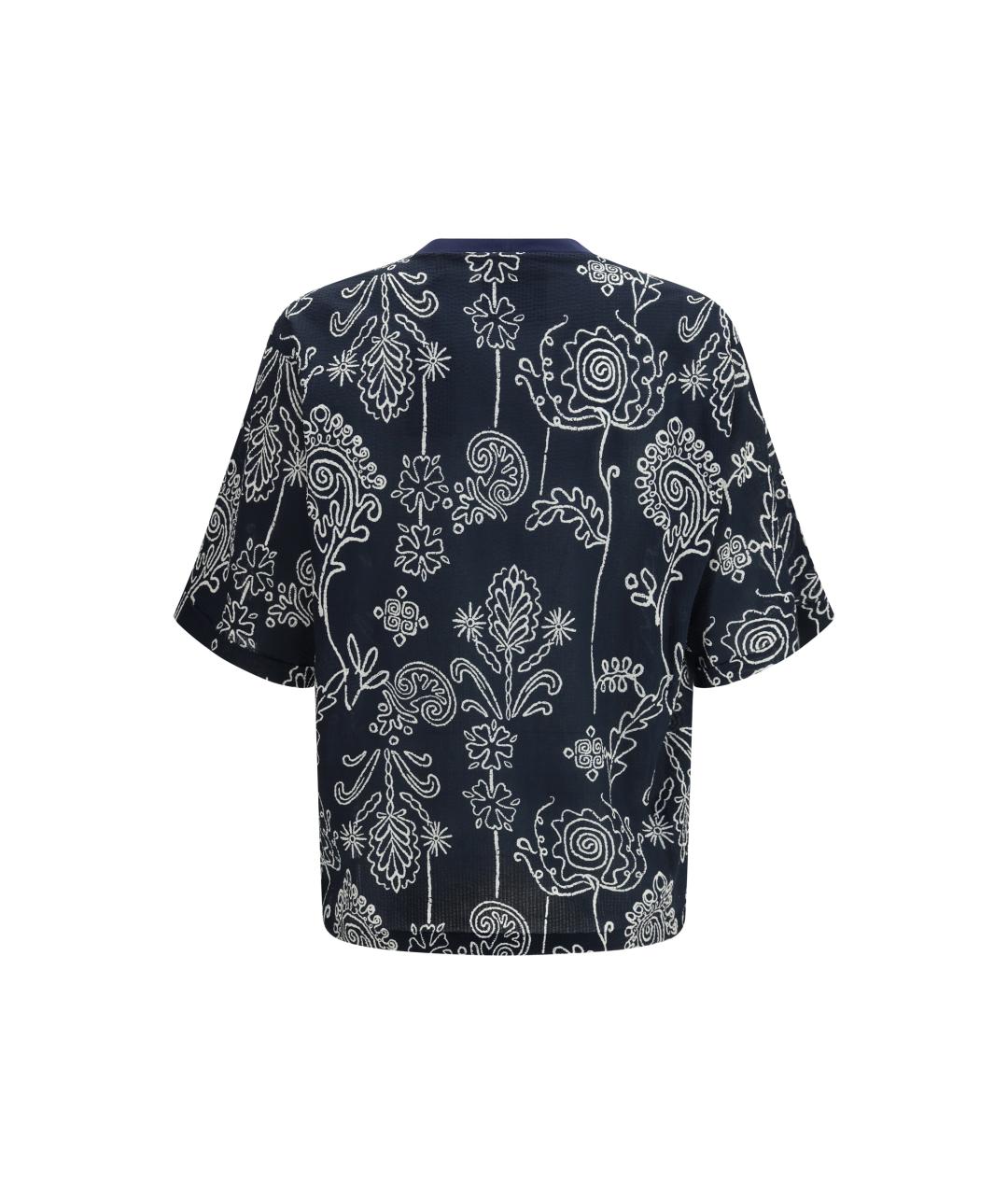 GIORGIO ARMANI Темно-синяя хлопковая футболка, фото 2