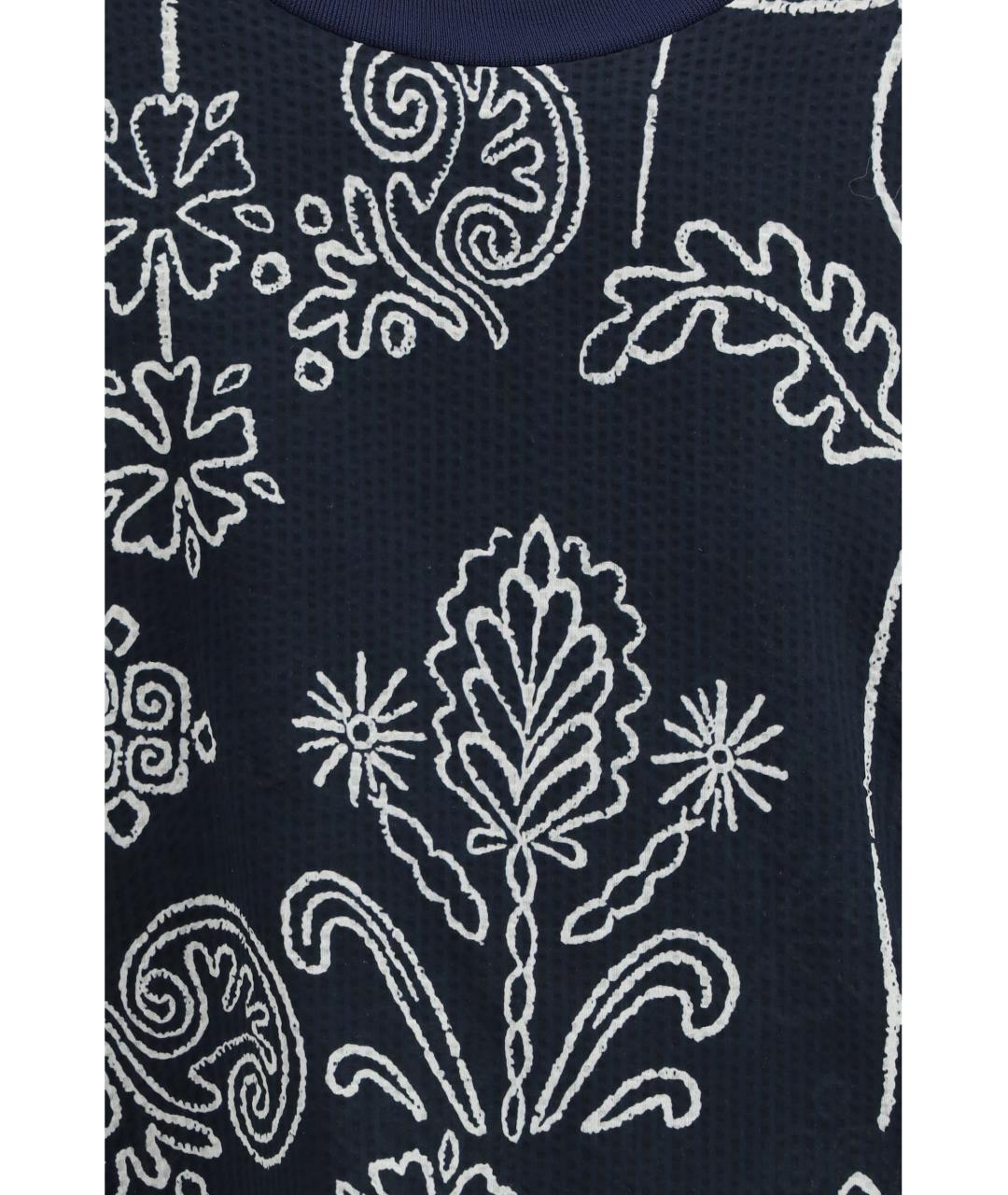 GIORGIO ARMANI Темно-синяя хлопковая футболка, фото 3