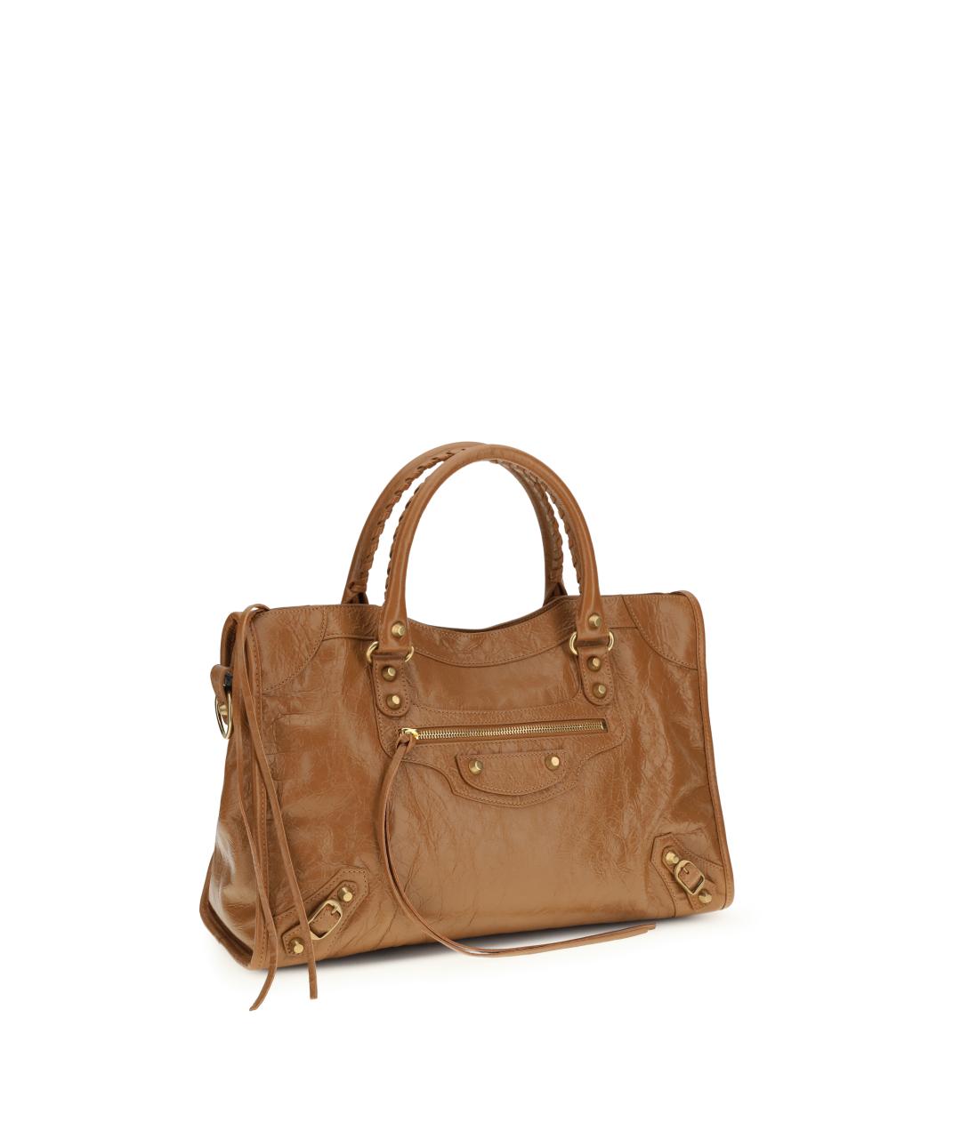 BALENCIAGA Коричневая кожаная сумка тоут, фото 2