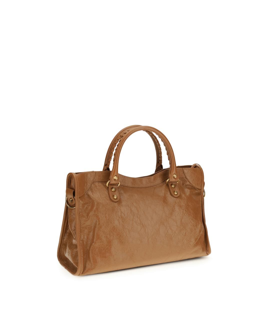 BALENCIAGA Коричневая кожаная сумка тоут, фото 3