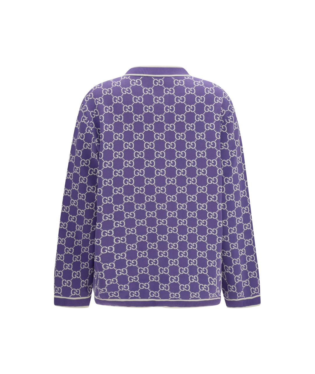 GUCCI Фиолетовый хлопковый кардиган, фото 2