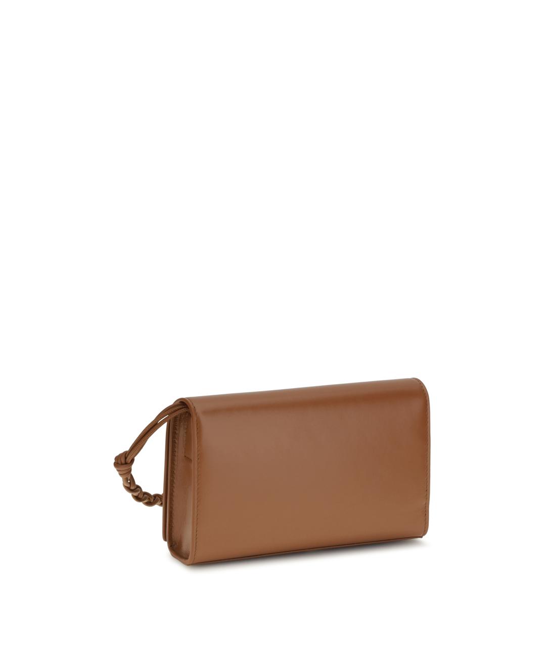 JIL SANDER Коричневый кожаный кошелек, фото 2