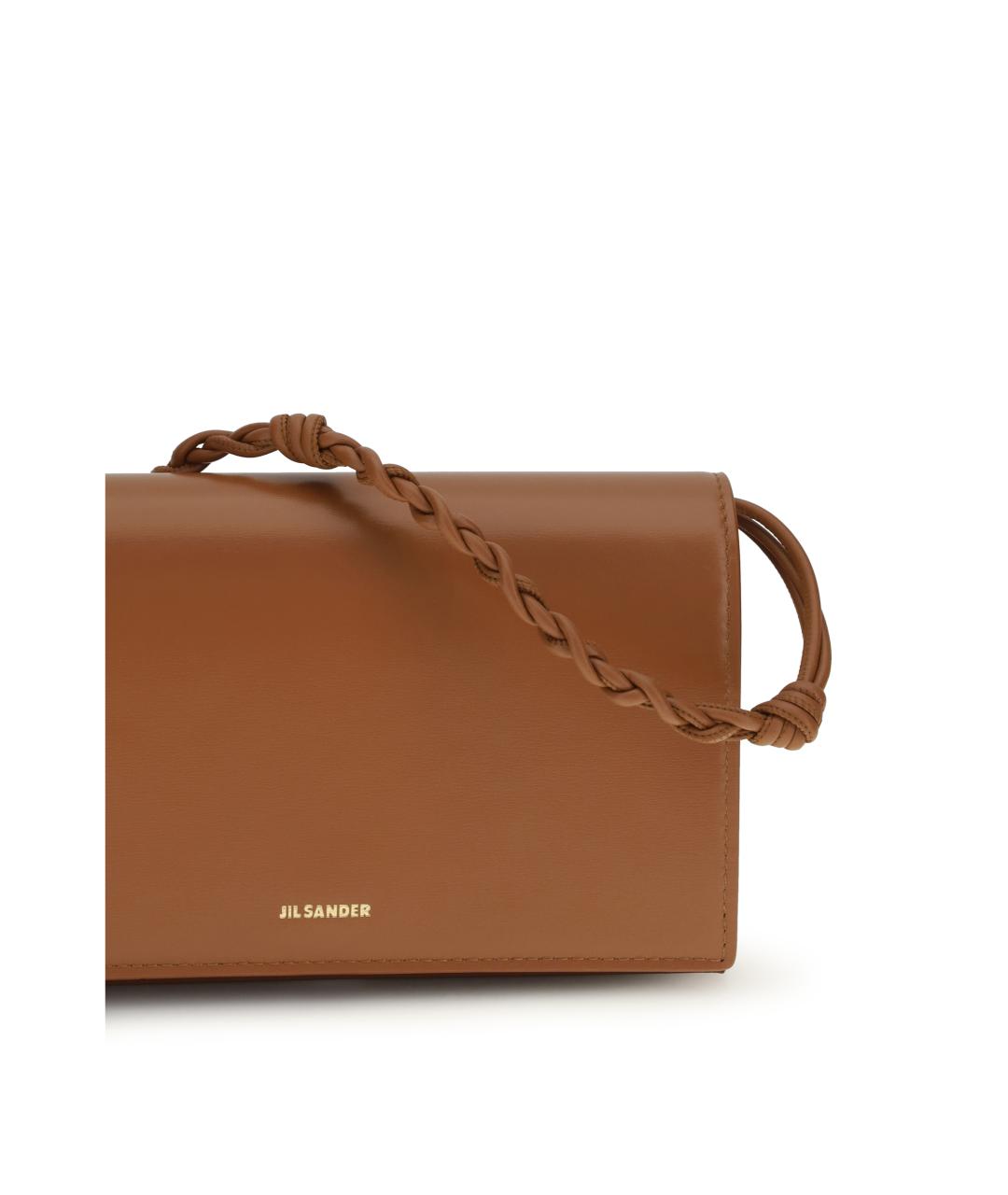 JIL SANDER Коричневый кожаный кошелек, фото 4