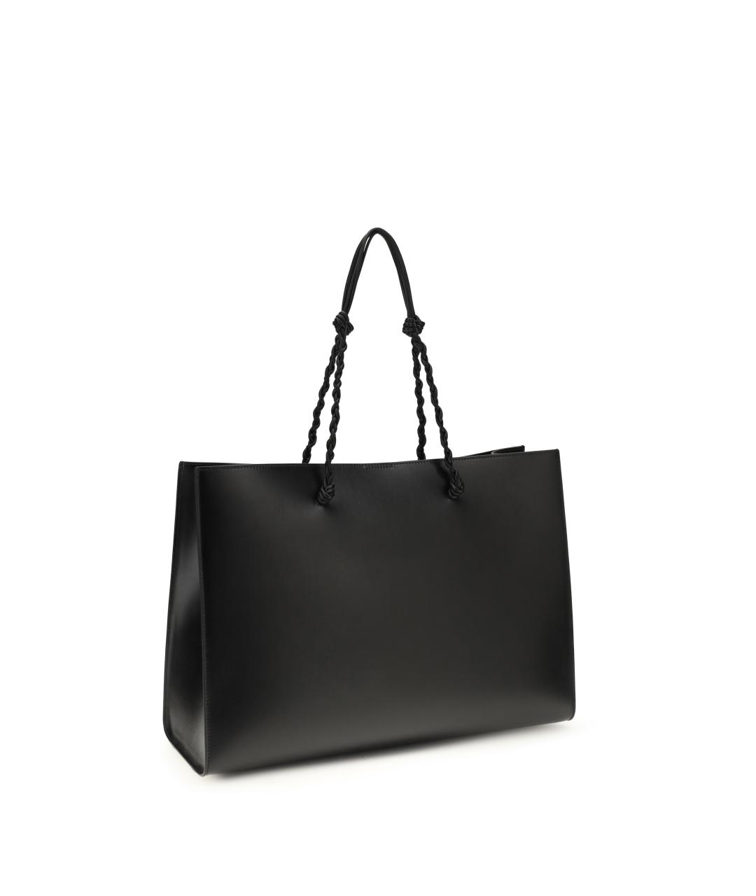 JIL SANDER Черная кожаная сумка тоут, фото 3