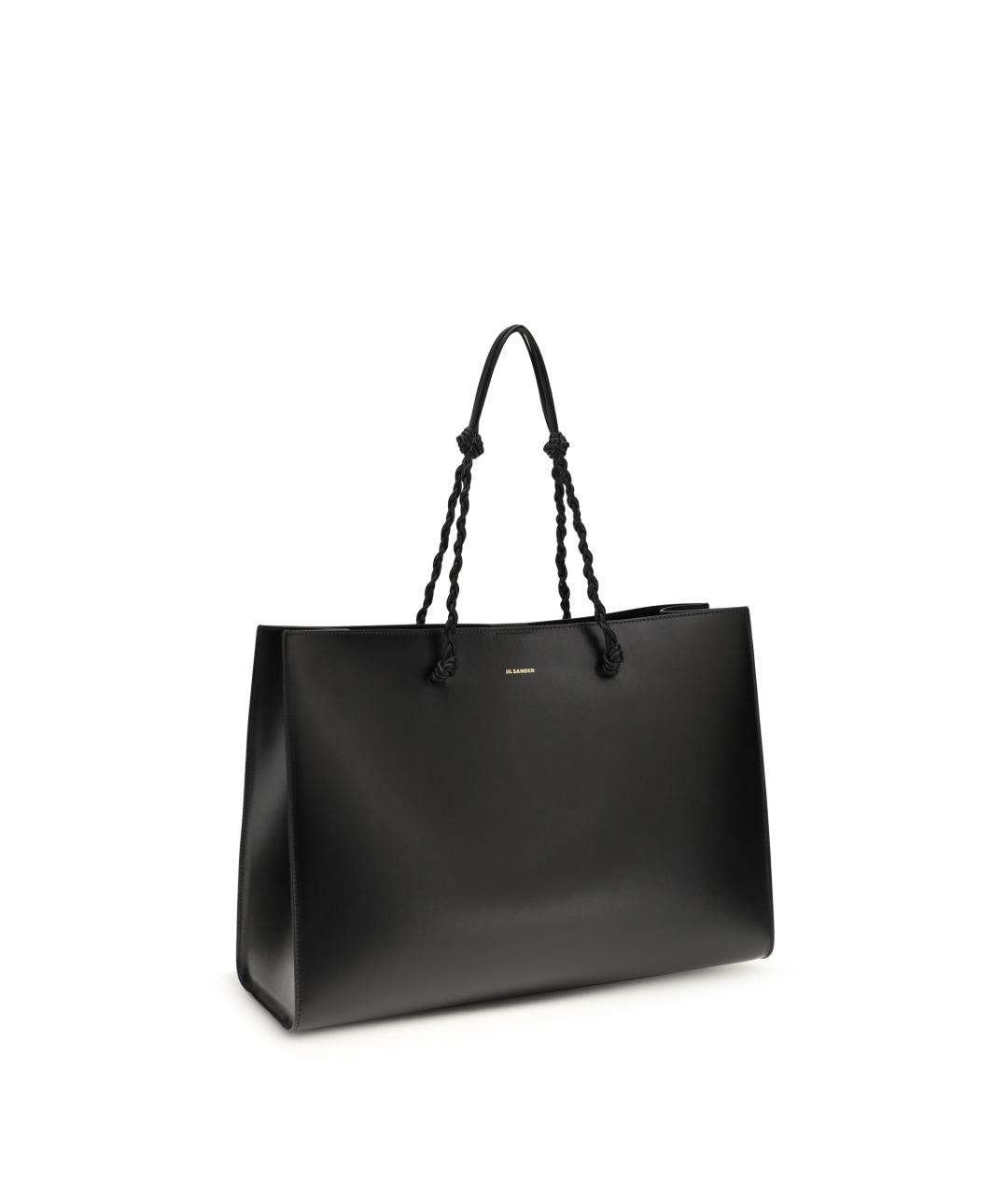 JIL SANDER Черная кожаная сумка тоут, фото 2