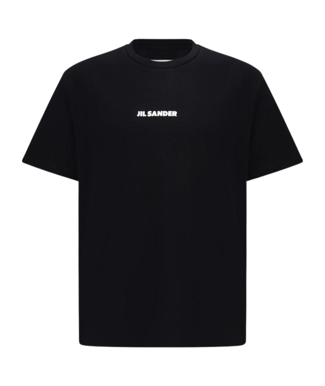 JIL SANDER Черная хлопковая футболка, фото 1