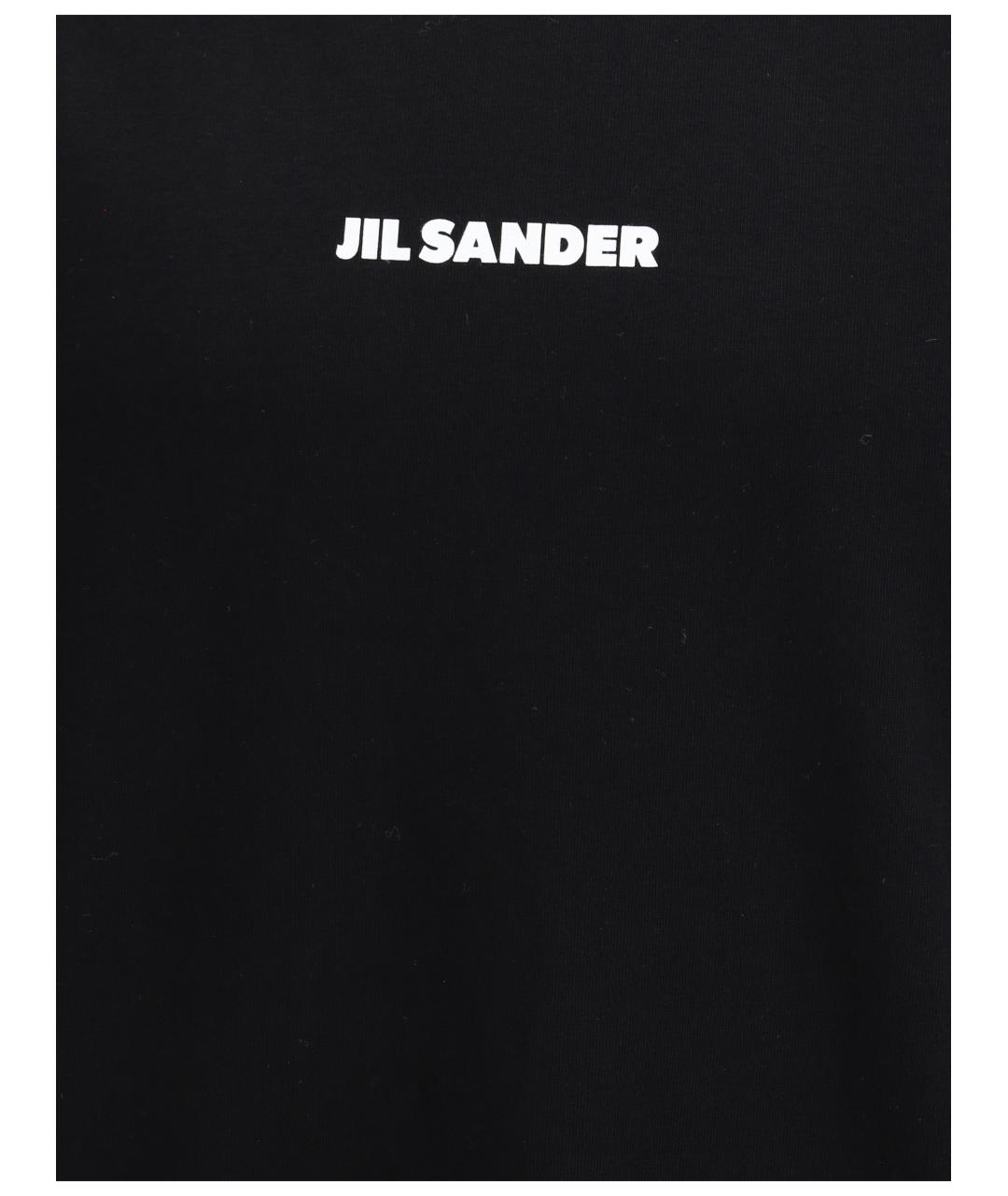 JIL SANDER Черная хлопковая футболка, фото 3