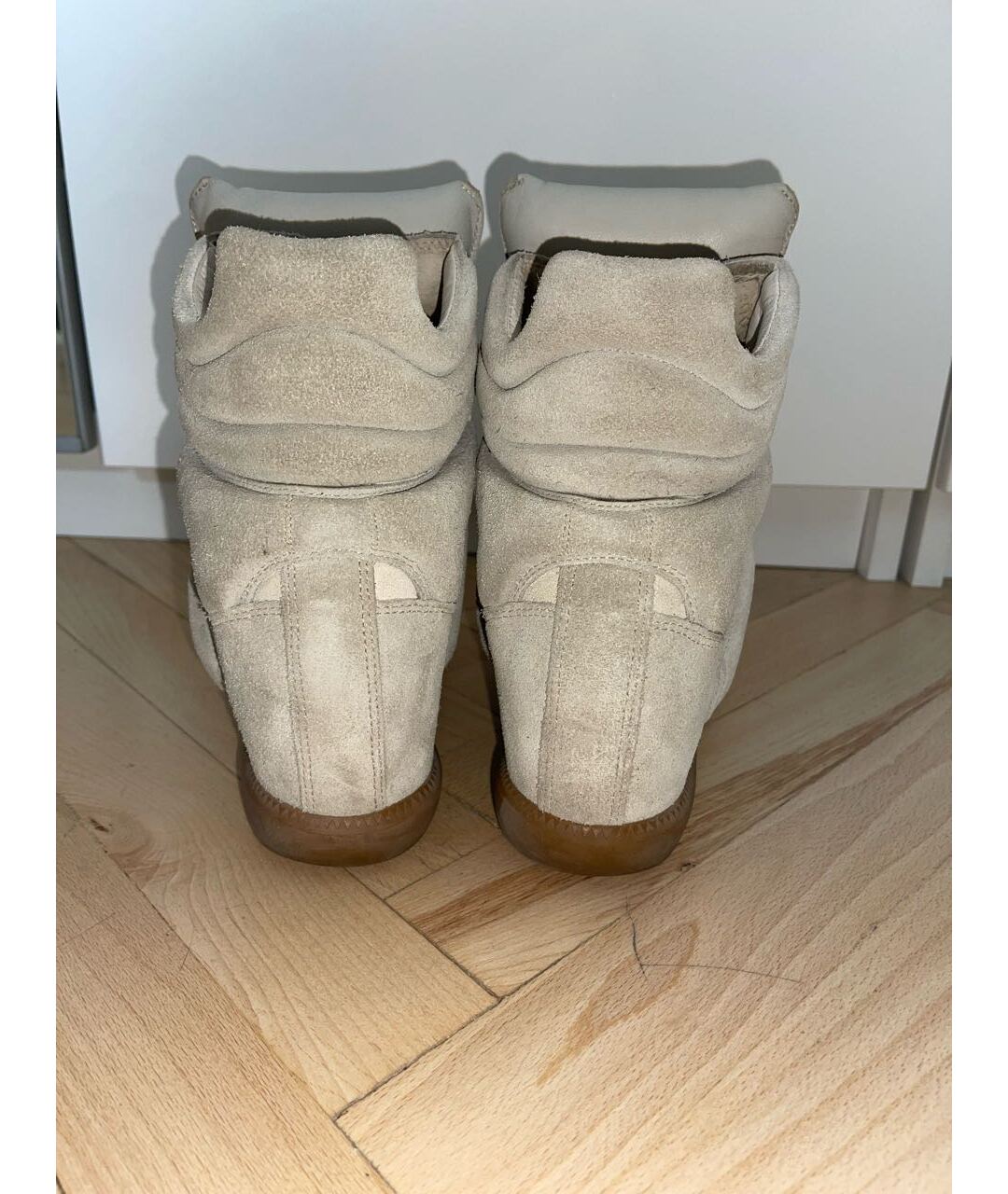 ISABEL MARANT Бежевые замшевые кроссовки, фото 4