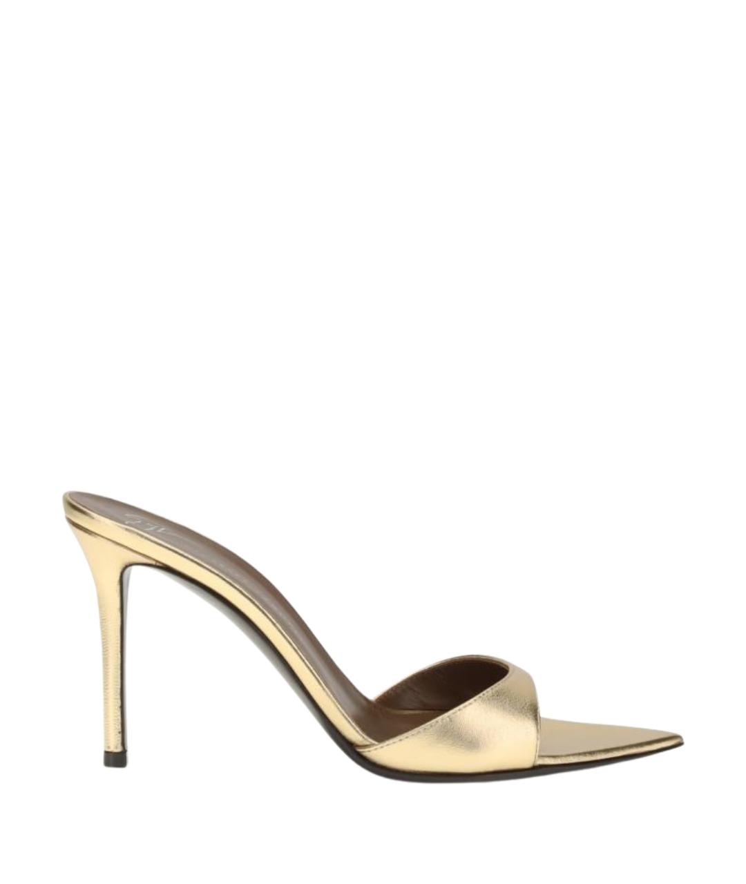 GIUSEPPE ZANOTTI DESIGN Золотые кожаные мюли, фото 1