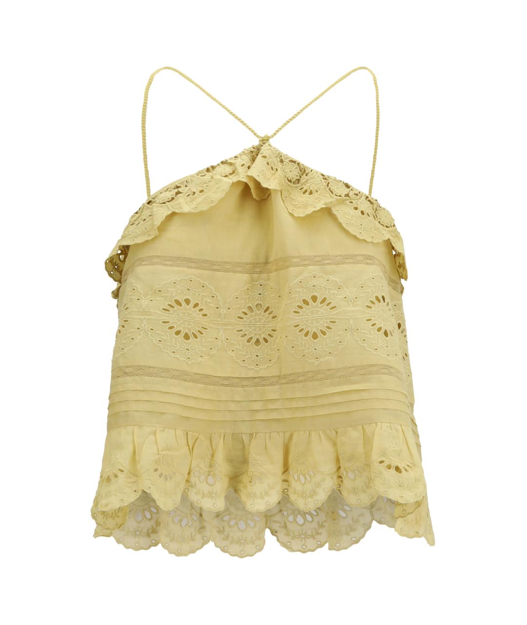 ISABEL MARANT ETOILE Желтая хлопковая майка, фото 1