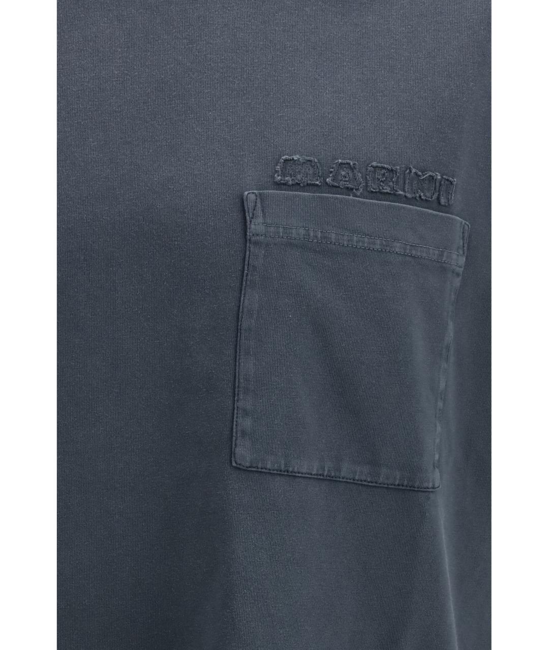 MARNI Черная хлопковая футболка, фото 3