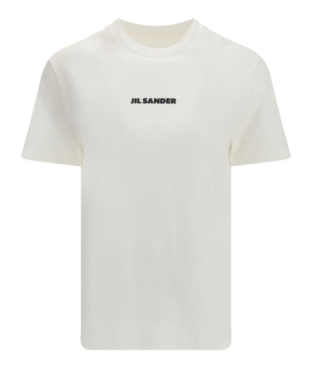 JIL SANDER Белая хлопковая футболка, фото 1
