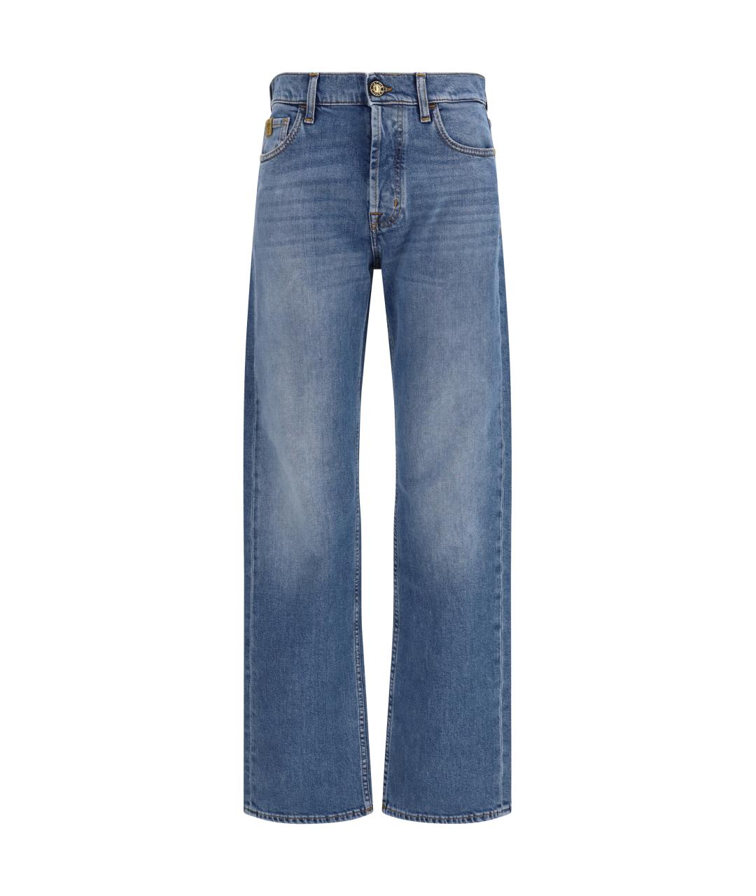 JACOB COHEN Синие хлопковые прямые джинсы, фото 1