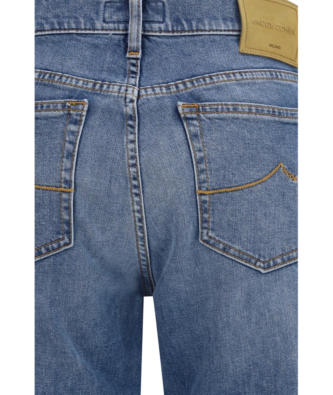 JACOB COHEN Синие хлопковые прямые джинсы, фото 3