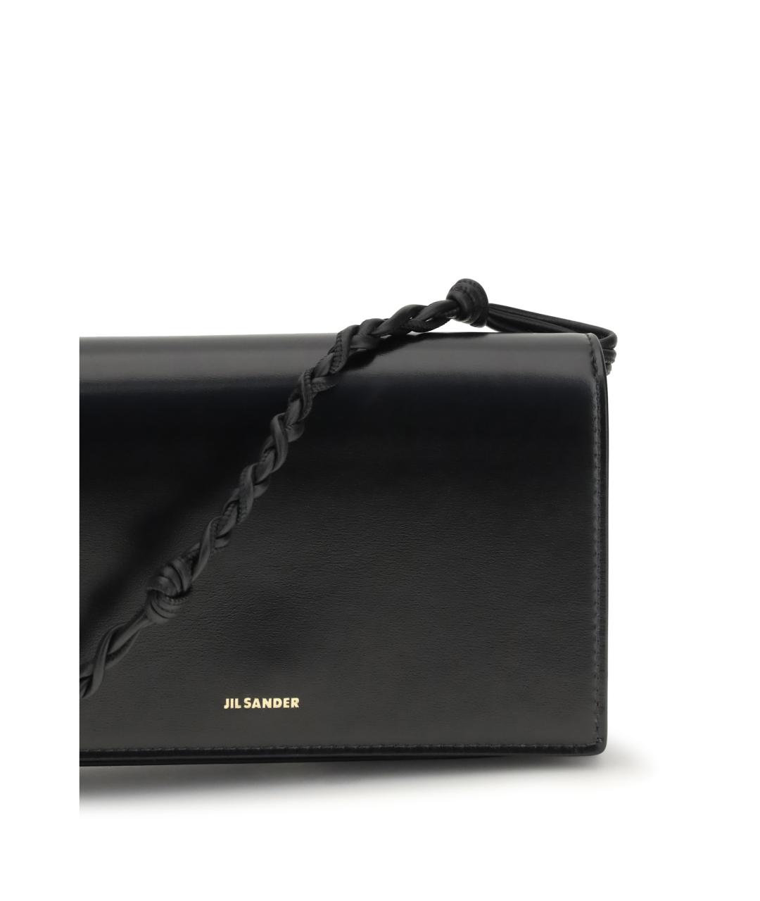 JIL SANDER Черный кожаный кошелек, фото 4