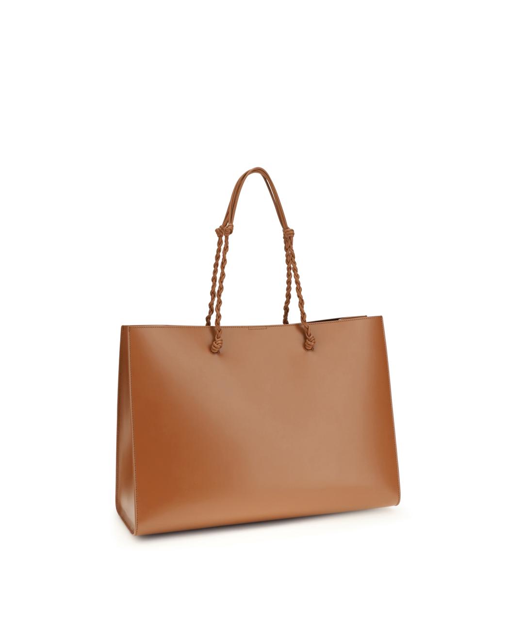 JIL SANDER Коричневая кожаная сумка тоут, фото 3