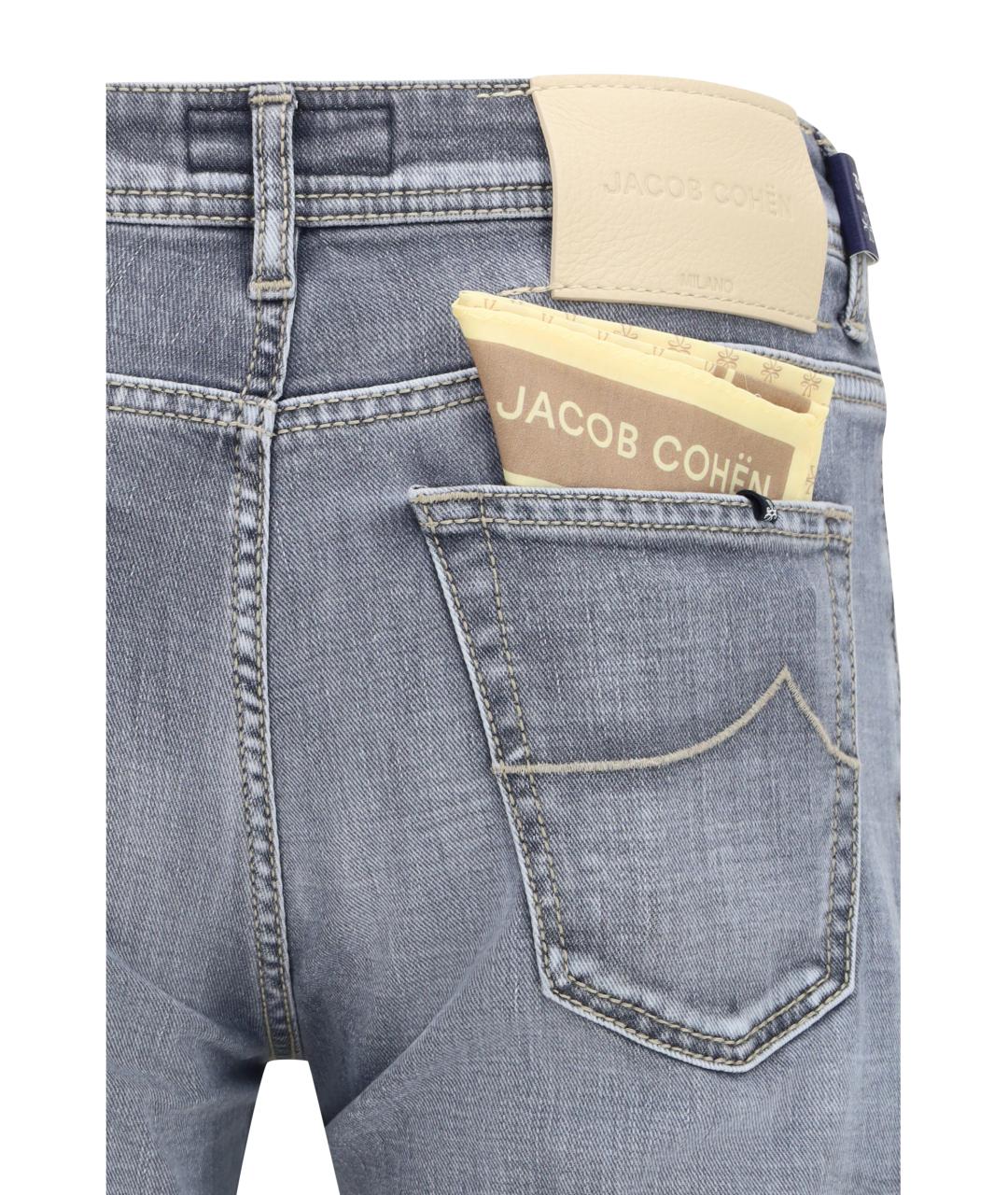 JACOB COHEN Серые хлопко-эластановые джинсы скинни, фото 3