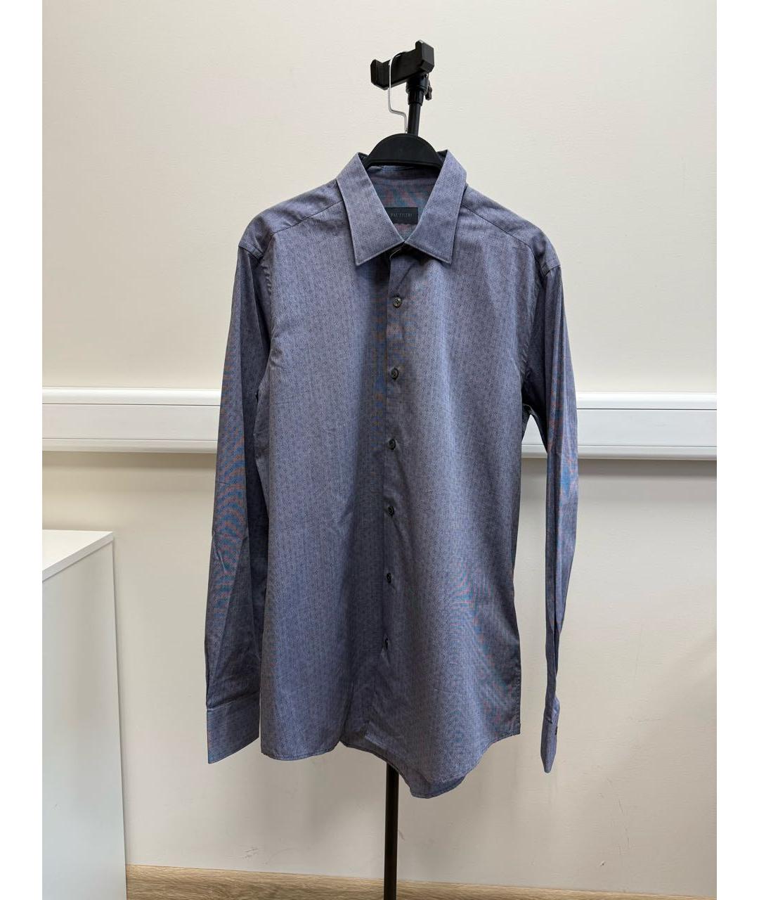 PAL ZILERI Синяя хлопковая классическая рубашка, фото 4