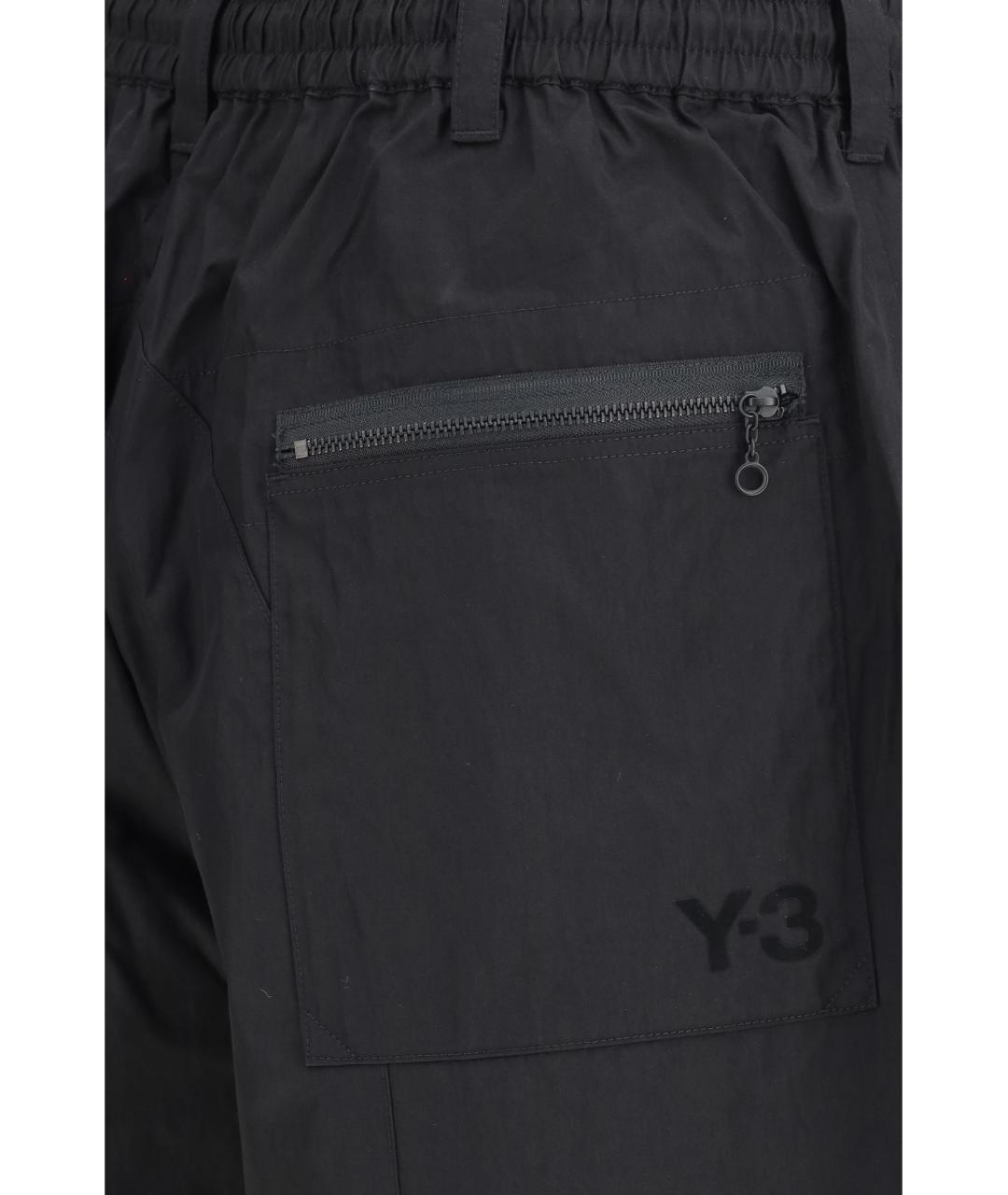 Y-3 Черные хлопковые шорты, фото 3