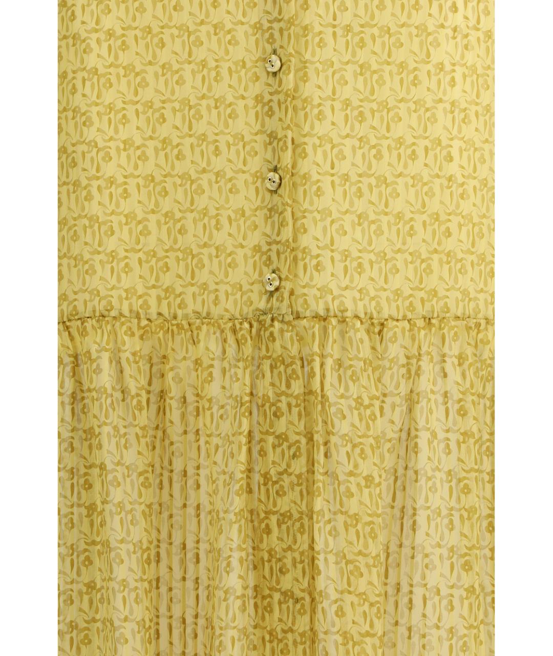 KRISTINA TI Желтая шелковая юбка макси, фото 3