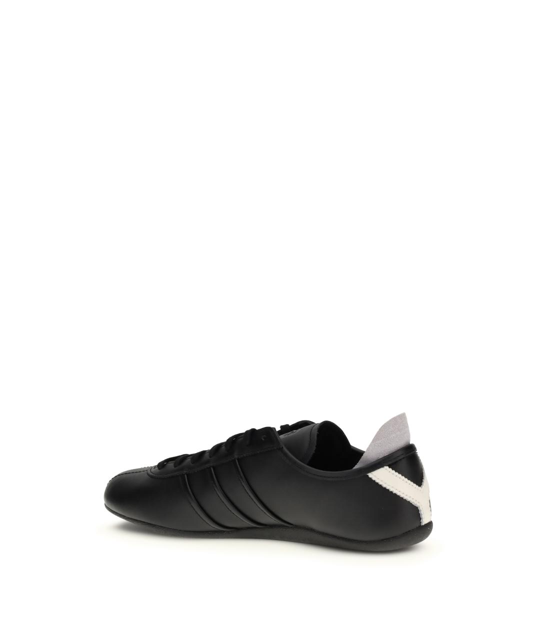 Y-3 Черные кожаные низкие кроссовки / кеды, фото 3