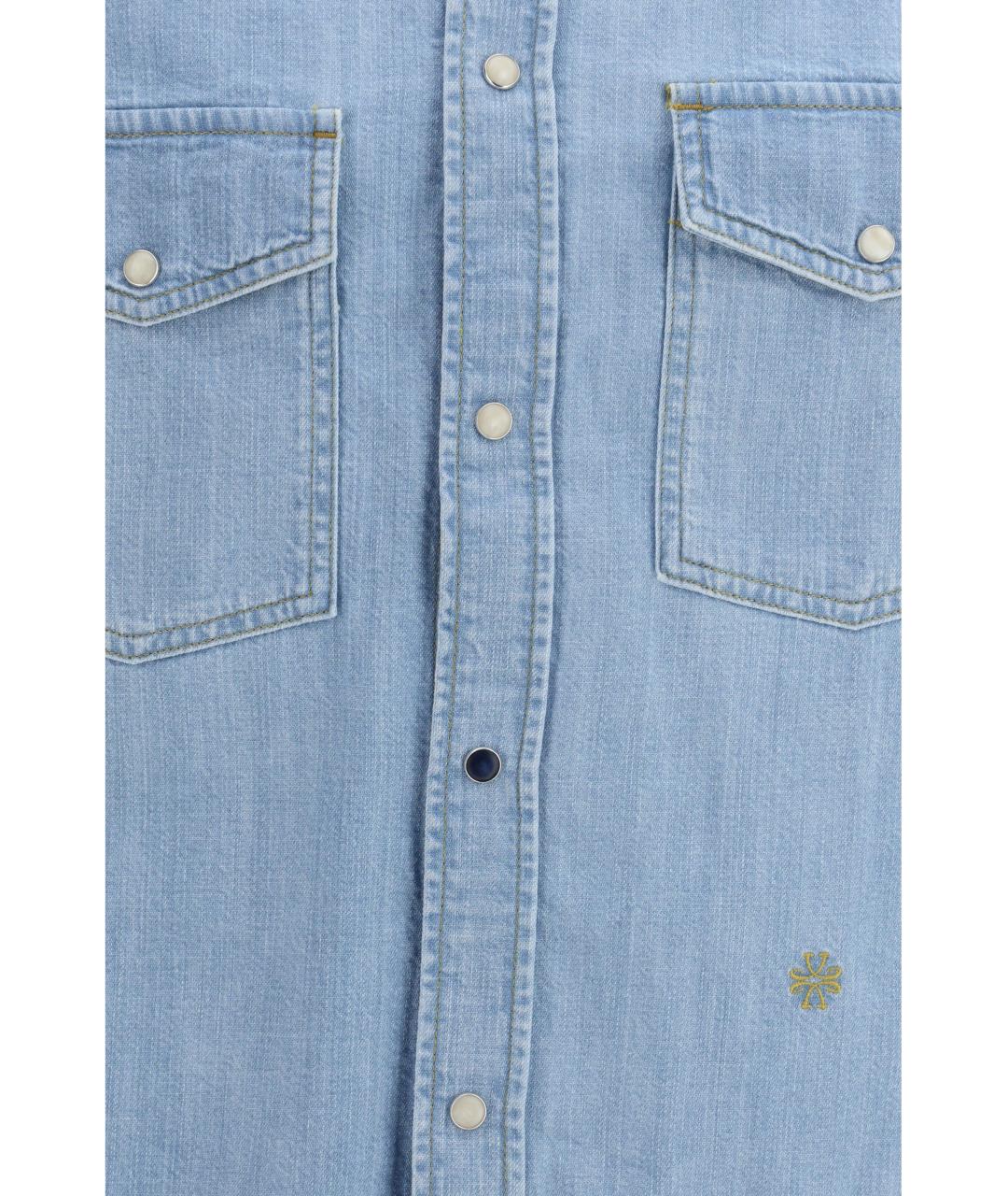 JACOB COHEN Голубая хлопковая кэжуал рубашка, фото 3