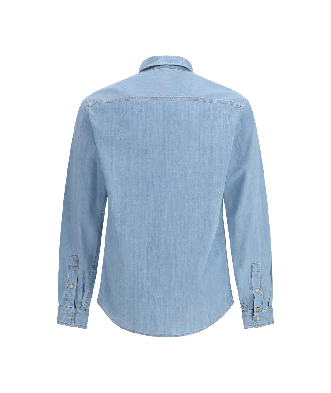 JACOB COHEN Голубая хлопковая кэжуал рубашка, фото 2