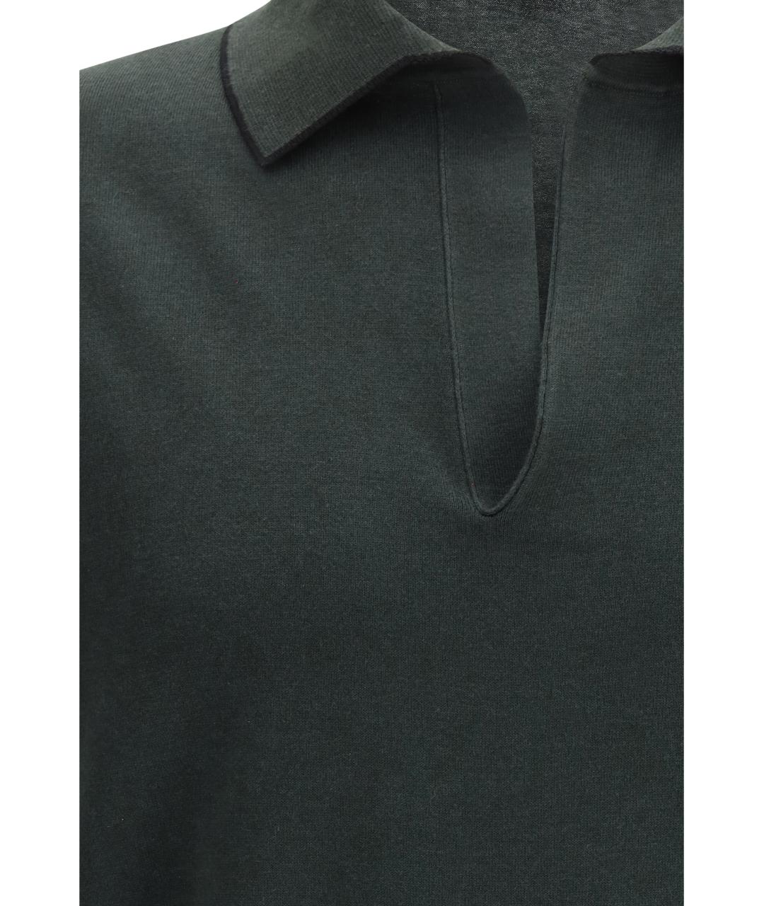 TOM FORD Зеленые хлопковое поло с коротким рукавом, фото 3