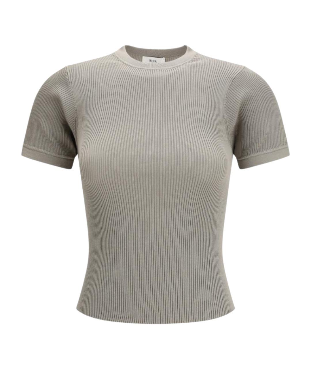 RIER Серая шелковая футболка, фото 1