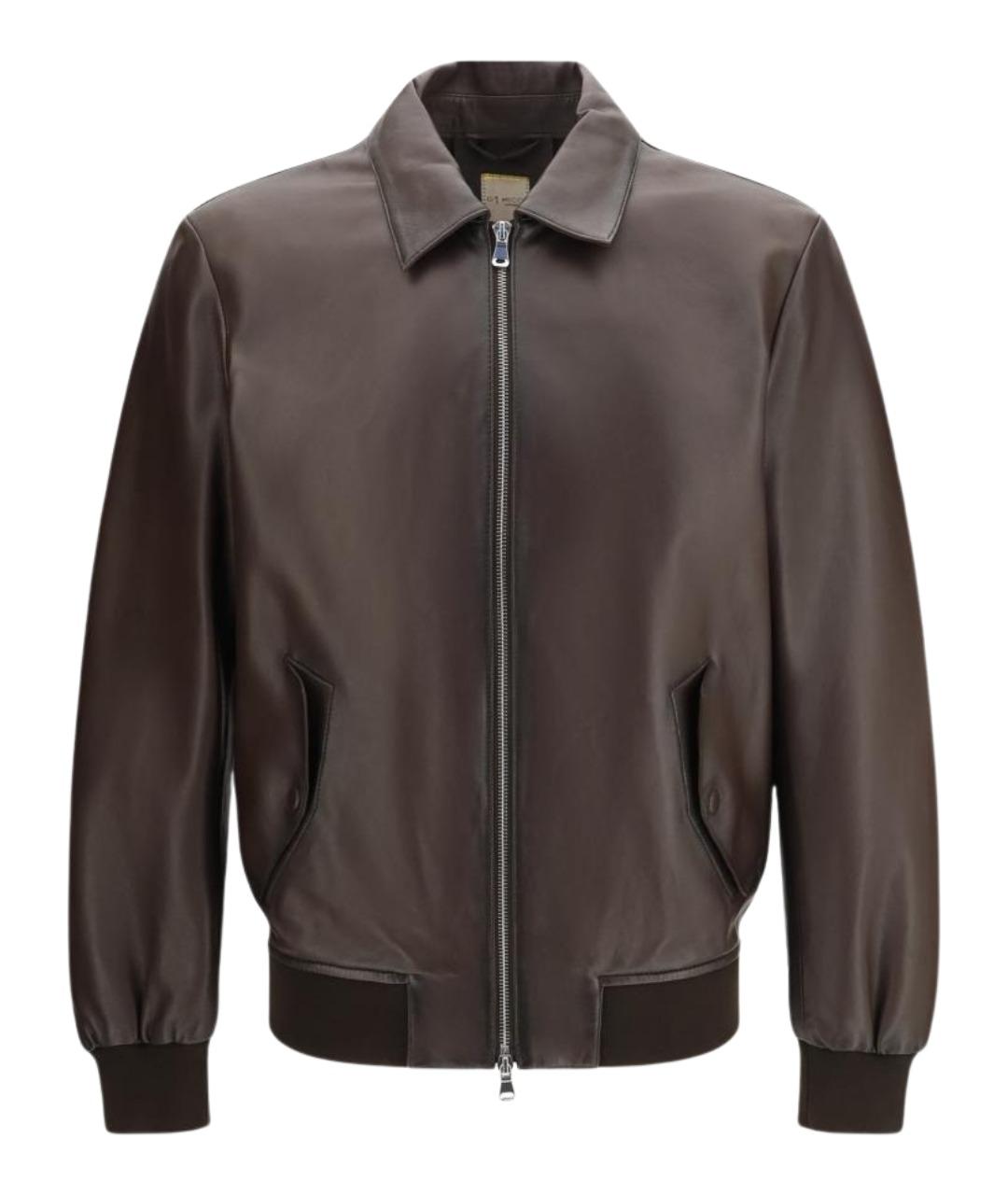 D'AMICO Коричневая кожаная куртка, фото 1