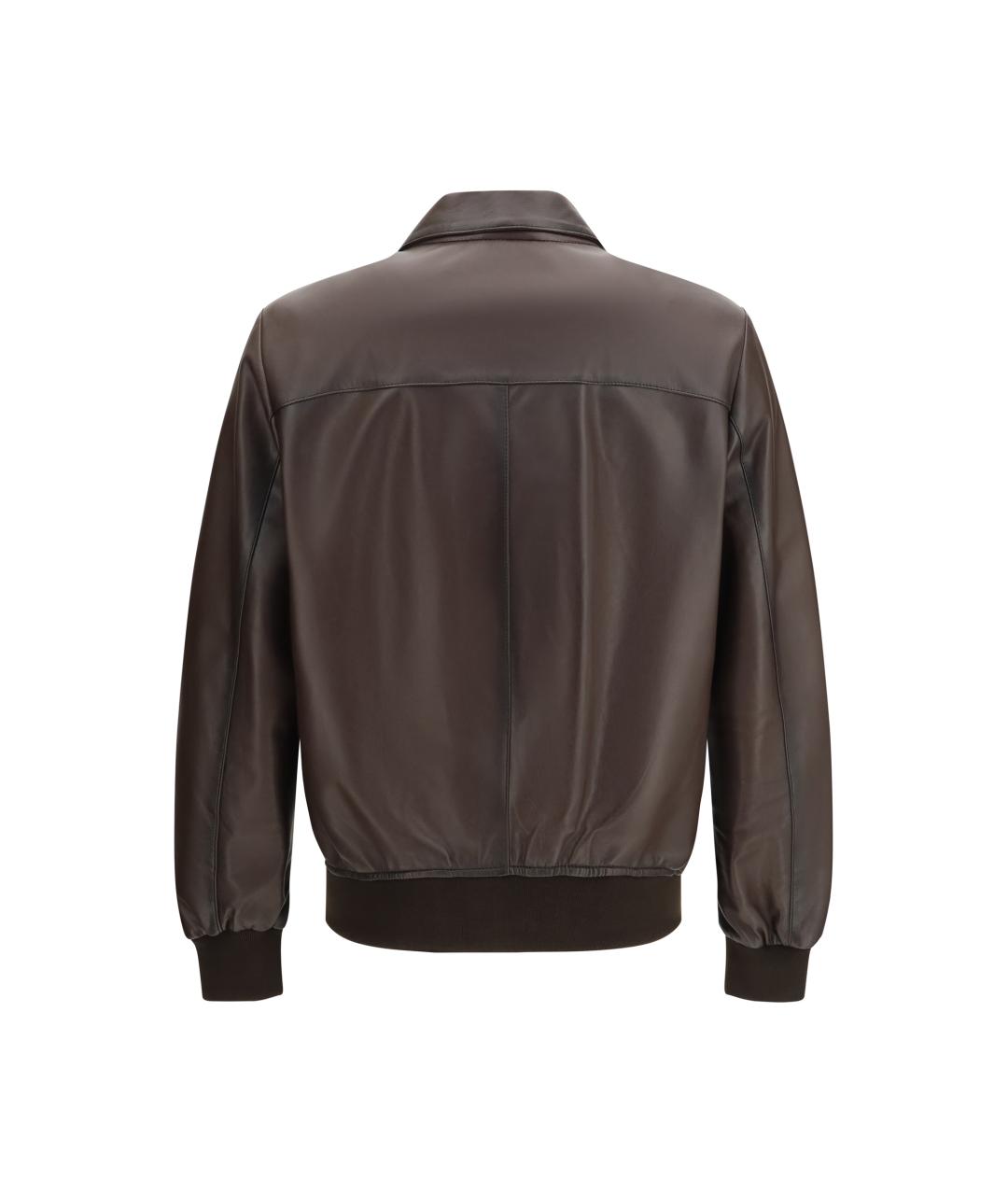 D'AMICO Коричневая кожаная куртка, фото 2
