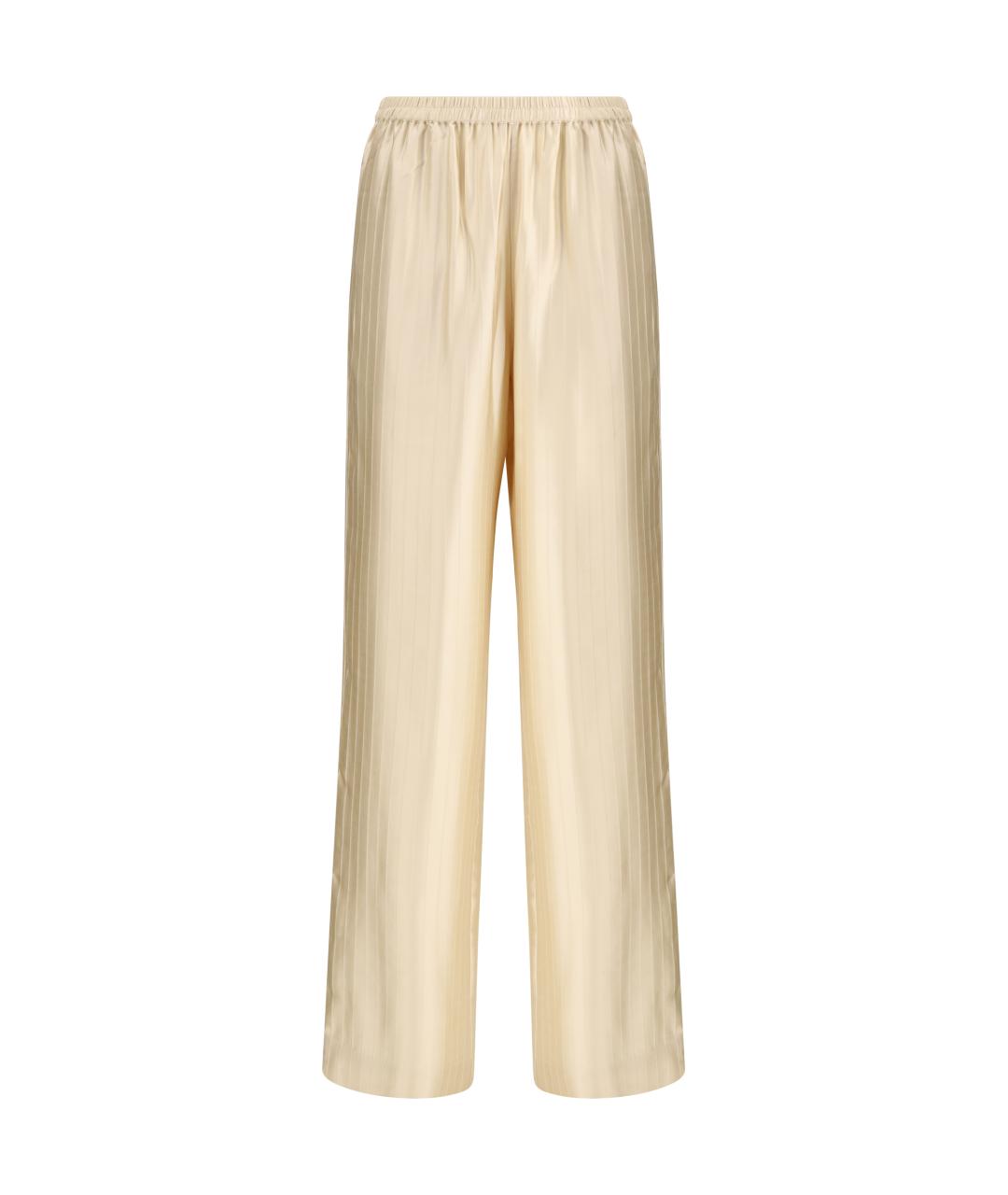 LOULOU STUDIO Бежевые вискозные прямые брюки, фото 1