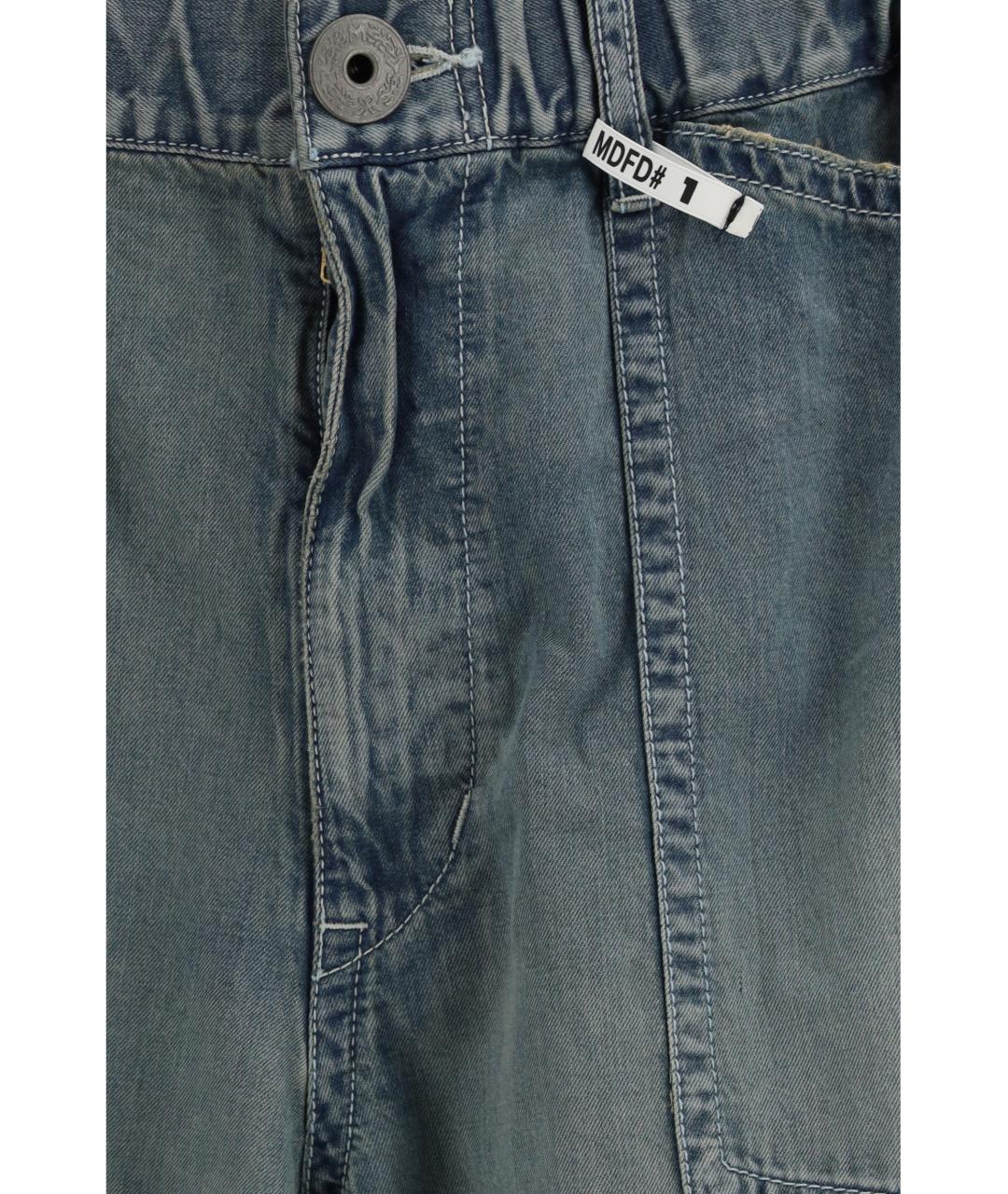 MAISON MIHARA YASUHIRO Синие хлопковые прямые джинсы, фото 3