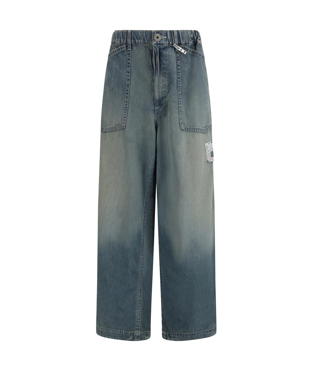 MAISON MIHARA YASUHIRO Синие хлопковые прямые джинсы, фото 1