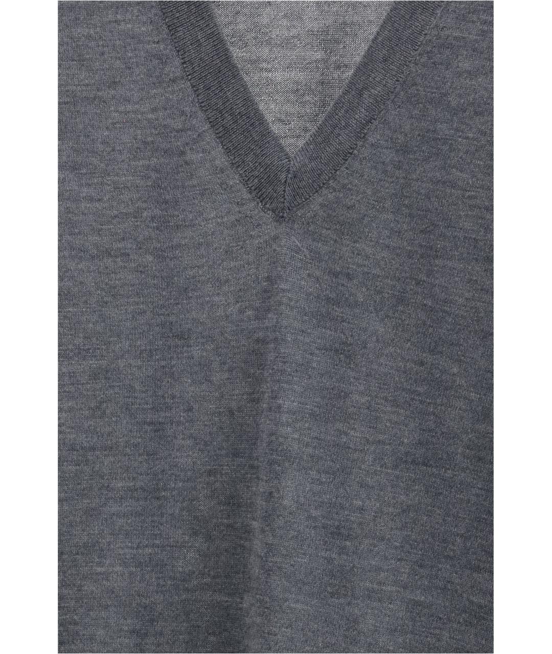 LOULOU STUDIO Серый кашемировый джемпер / свитер, фото 3