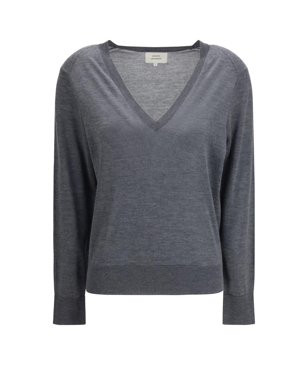 LOULOU STUDIO Серый кашемировый джемпер / свитер, фото 1