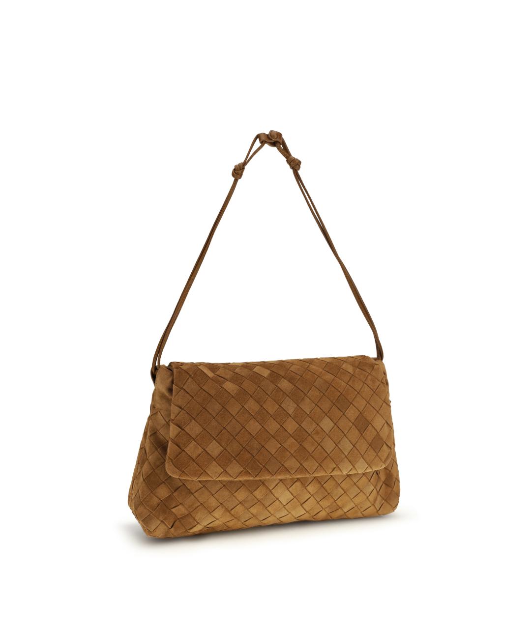 BOTTEGA VENETA Коричневая замшевая сумка через плечо, фото 2