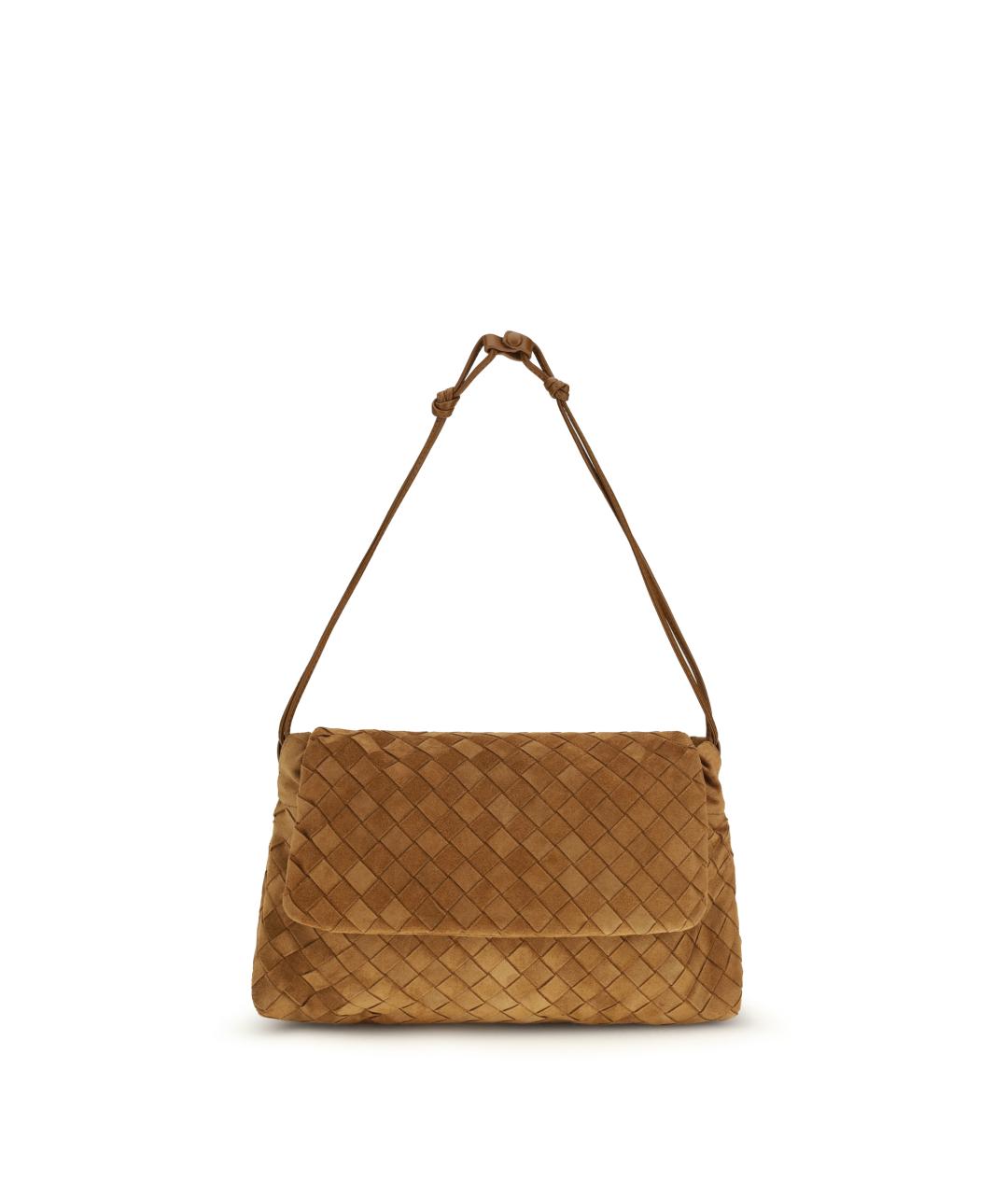 BOTTEGA VENETA Коричневая замшевая сумка через плечо, фото 1