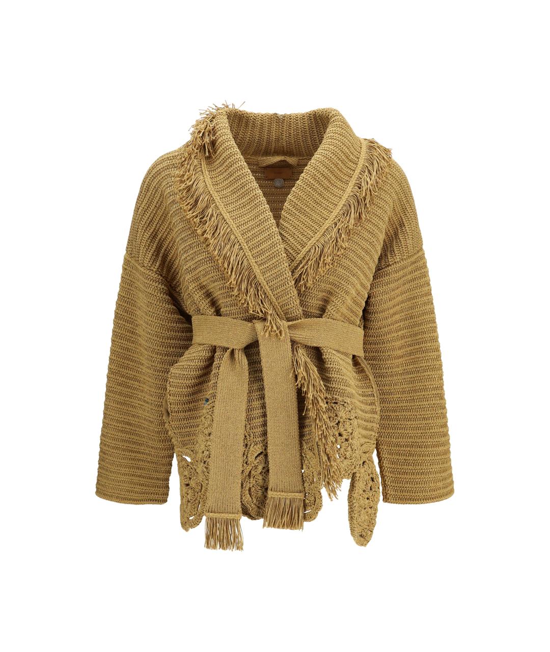 ALANUI Золотой полиэстеровый кардиган, фото 1