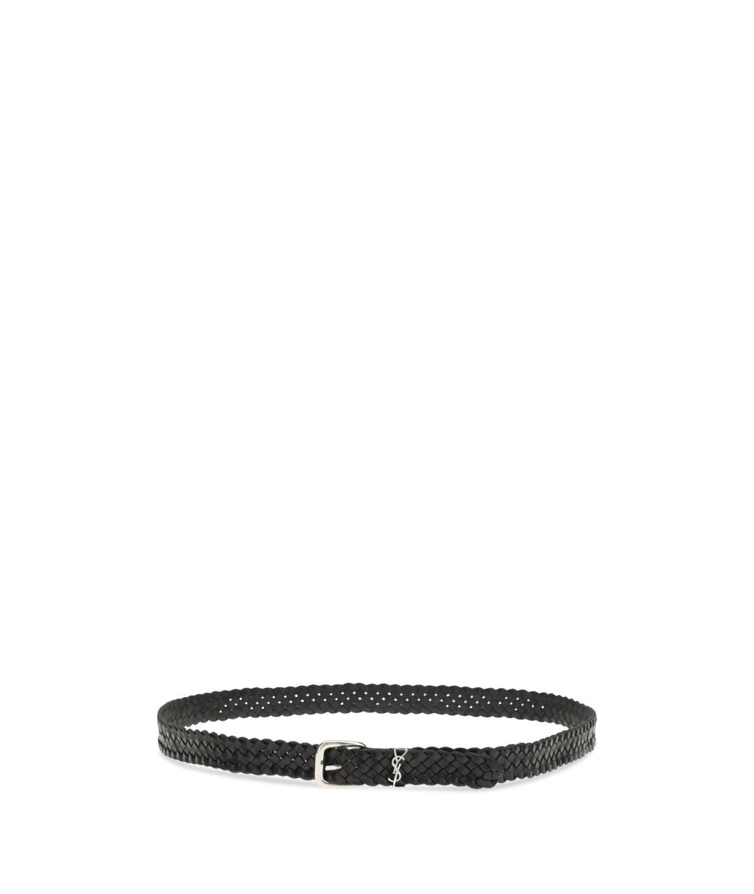 SAINT LAURENT Черный кожаный ремень, фото 2